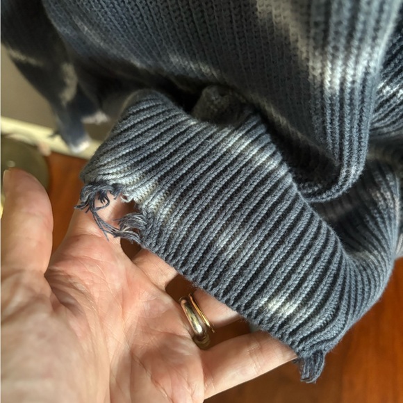 YOUNG FABULOUS AND BROKE Cameron Tie-Dye Distressed Rib-Knit Turtleneck Sweater - Picture 8 of 10